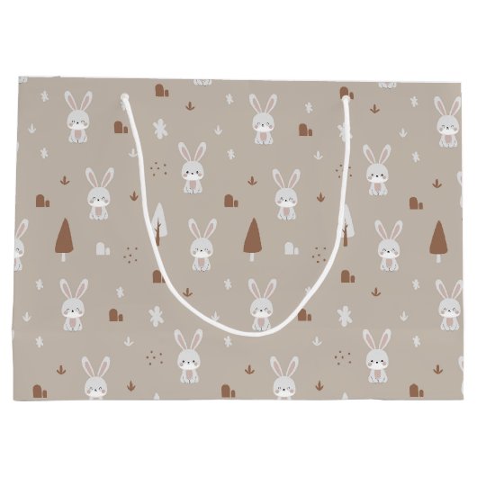 Adlige Kaninchenmuster große Geschenktasche Geschenktüte (Rückseite)