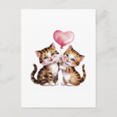 Adlige Kätzchen und Herzblasen Postkarte (Vorderseite)