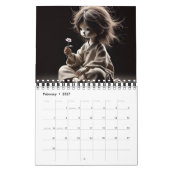 Adlige Kinder mit Blume Kalender (Feb 2027)