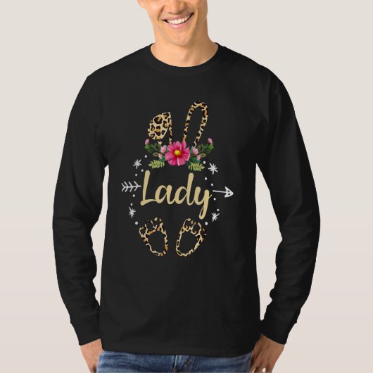 Adlige Niedliche Ostern Leopard Rabbit T-Shirt (Vorderseite)