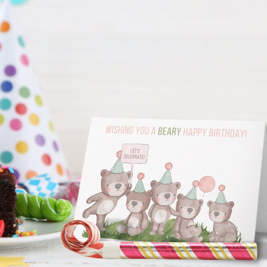 Adlige Party Bears Geburtstagskarte Karte