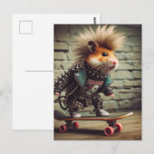 Adlige Punk Rock Skateboarding Hamster Postkarte (Vorne/Hinten)