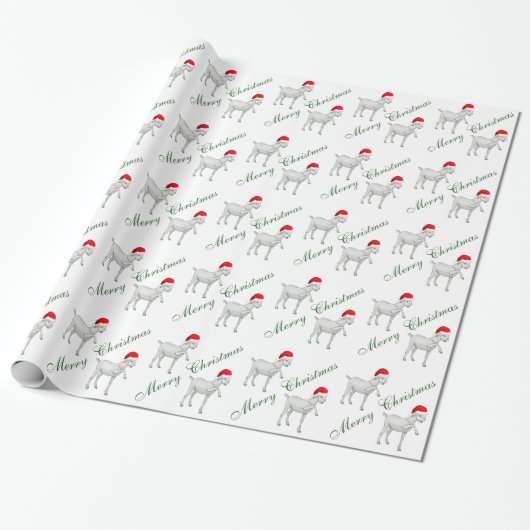 Adlige Saanen Goat Christmas Wrapping Paper Geschenkpapier (Ungerollt)