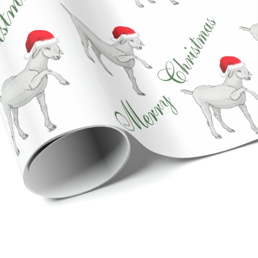 Adlige Saanen Goat Christmas Wrapping Paper Geschenkpapier (Rolleneckpunkt)