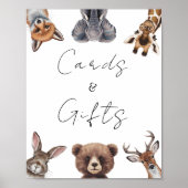 Adlige Safaritiere Baby Duschkarten und Geschenk Poster (Vorne)