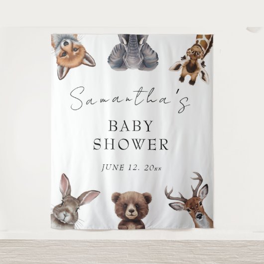 Adlige Safaritiere Baby Duschkarten und Geschenk Wandteppich (Vorderseite)