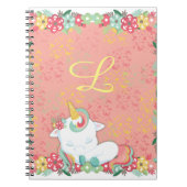 Adlige Schlafcouch und Blume Mit Monogramm Notizblock (Vorderseite)