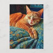 Adlige Sleeping Ginger Cat Postkarte (Vorderseite)