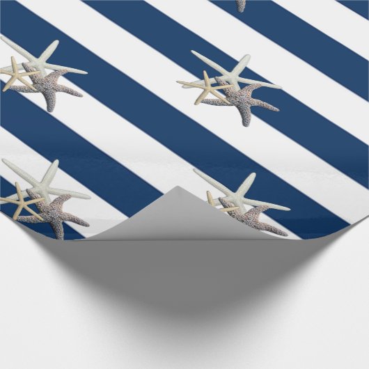 Adlige Sternfische,Blaue Streifen Geschenkpapier (Ecke)
