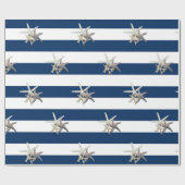 Adlige Sternfische,Blaue Streifen Geschenkpapier (Flach)
