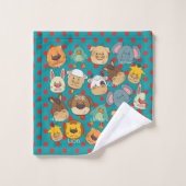 Adlige Tierfarm Kids Safari-Tiger Löwe blau Badhandtuch Set (Waschlappen)