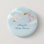 Adlige Vögel tragen Mädchen Babydusche Geschenk Button (Vorderseite)