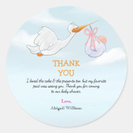 Adlige Vögel tragen Mädchen Babydusche Geschenk Runder Aufkleber