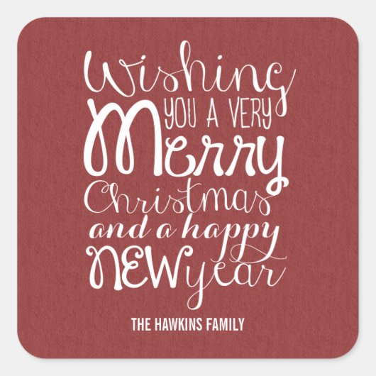 Adlige Weihnachts-/Feiertagsaufkleber Quadratischer Aufkleber (Vorderseite)