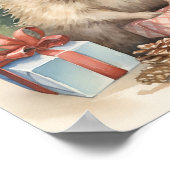 Adlige Weihnachts-Igel-Urlaubstext Poster (Ecke)