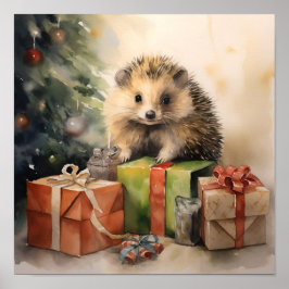 Adlige Weihnachts-Igel-Urlaubstext Poster