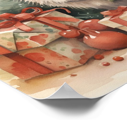 Adlige Weihnachts-Igel-Urlaubstext Poster (Ecke)