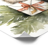 Adlige Weihnachts-Igel-Urlaubstext Poster (Ecke)