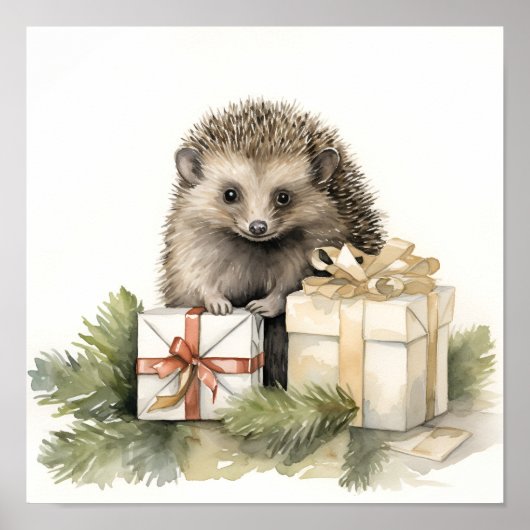 Adlige Weihnachts-Igel-Urlaubstext Poster (Vorne)