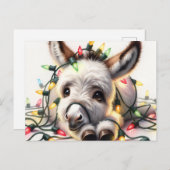 Adlige WeihnachtsDonkey ummantelt in den Lichtern Postkarte (Vorne/Hinten)