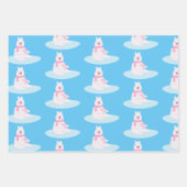 Adlige Weihnachtspolar Fluffy Bears Schneeflocken Geschenkpapier Set (Vorderseite 3)