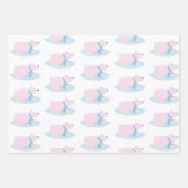 Adlige Weihnachtspolar Fluffy Bears Schneeflocken Geschenkpapier Set (Vorderseite 2)