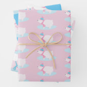 Adlige Weihnachtspolar Fluffy Bears Schneeflocken Geschenkpapier Set (Beispiel)