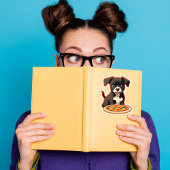 Adlige Welpe und eine Pizza Aufkleber