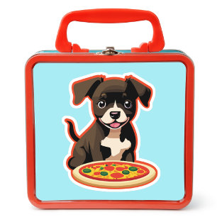 Adlige Welpe und eine Pizza Aufkleber