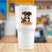 Adlige Welpe und eine Pizza Aufkleber