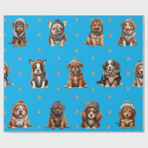 Adlige Welpen 1 Weihnachtsfeiertag auf blau