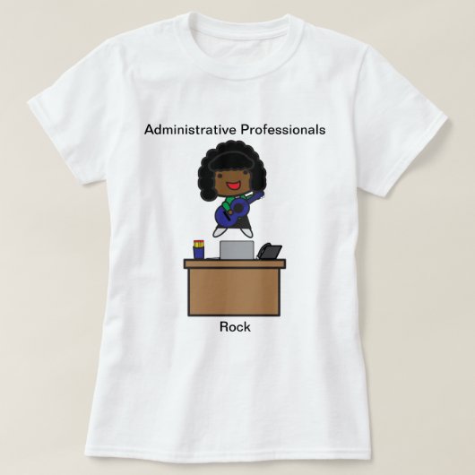 Admin Afroamerikanischer Verwaltungsbeamter T-Shirt (Design vorne)