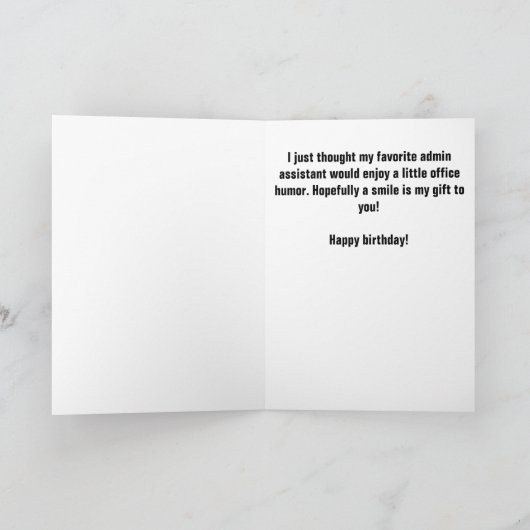 Admin Assistant Funny Birthday Karte (Innenseite)