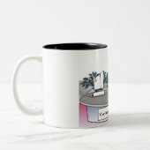 Admin Asst, Receptionist - Männlicher Cartoon Zweifarbige Tasse (Links)