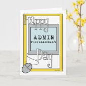 Admin-Fachleute-Tag mit Computer Karte (Gelbe Blume)