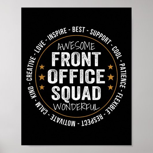 Admin Istant Funny Front Office Squad School Mitar Poster (Vorne)