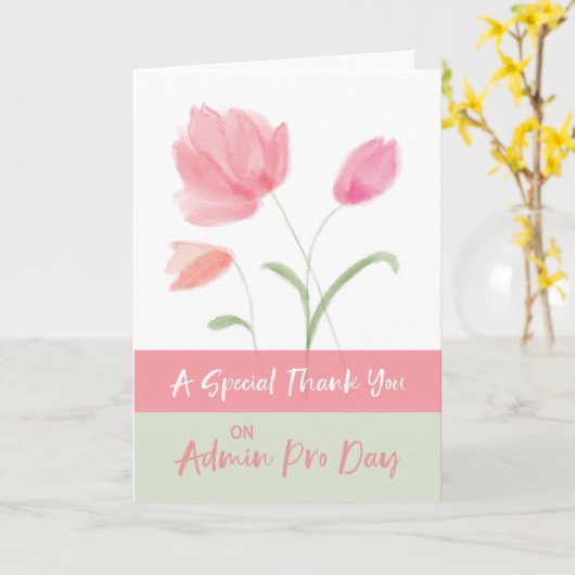 Admin Pro Day Vielen Dank für die rosa Blume Karte (Gelbe Blume)