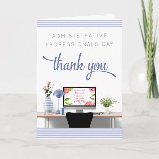 Admin Professionals Day Card - Office - Blau Karte (Vorderseite)