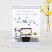 Admin Professionals Day Card - Office - Blau Karte (Gelbe Blume)