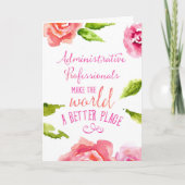Admin Professionals Day Card Typografischer Aphori Karte (Vorderseite)
