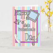 Admin Professionals Tag mit Streifen und Telefon Karte (Gelbe Blume)