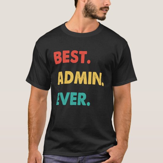 Admin Retro Bester Admin je T-Shirt (Vorderseite)