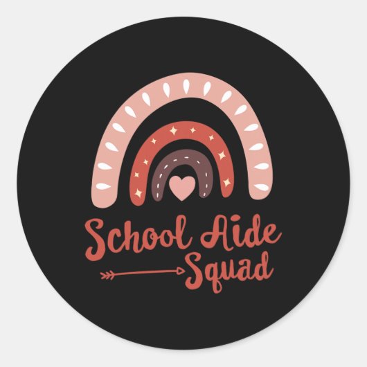 Admin School Aide Squad Funny Ck To School Teacher Runder Aufkleber (Vorderseite)