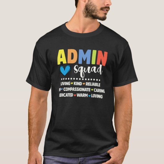Admin Schulassistenten-Team Schulleiter Crew Admin T-Shirt (Vorderseite)