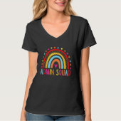 Admin Squad Administrator Rainbow Teacher Back To  T-Shirt (Vorderseite)