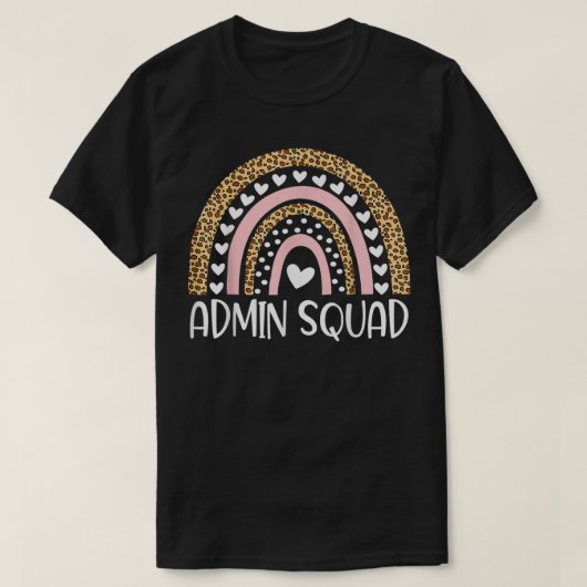 Admin Squad Administrator Rainbow Teacher zurück T-Shirt (Design vorne)