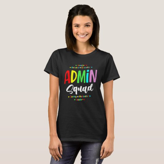 Admin Squad School Admin Assistant Hauptverwaltung T-Shirt (Vorne ganz)