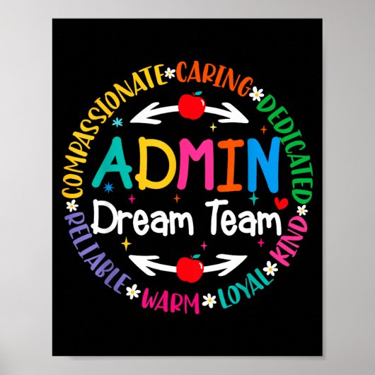 Admin Traumteam zurück zur Schule Vorderbüro Poster (Vorne)