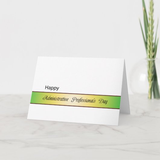 Admininistrative Fachleute-Tag-Grünes Gelb Dankeskarte (Vorderseite)