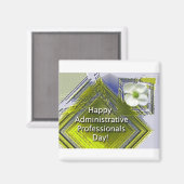 Administrativ Day White Floral Magnet (Vorderseite/Rückseite)